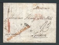G.B. - London 1845 Entire Letter from Ulm to London handstamped 