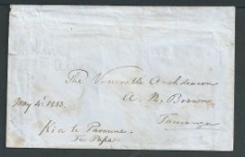 New Zealand 1853 Cover addressed to 