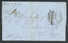 G. B. - Transatlantic 1855 Entire Letter sent from 