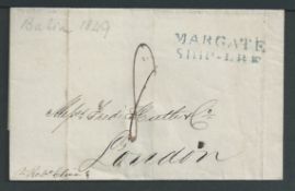 Great Britain - Ship Letters - Margate 1849 Entire from Bahia to London handstamped 
