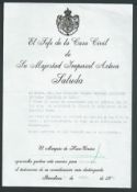 COCKTAIL PARTY INVITE & LETTER SPANISH MONARCHISTS BARONE GALLI ZUGARO 1969 Fine cocktail party in