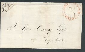New Brunswick 1857 Entire Letter from Chipman to Gagetown with fine strike of the red rimless 