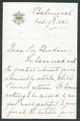 Royalty H.R.H. Princess Beatrice Balmoral October 9Th 1886 Dear Sir Theodore We Have Read With The