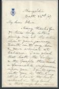Royalty H.R.H. Price George Prince Of Wales Writing To Professor Hua September 23Rd 1907 My Dear H