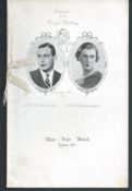Royalty, 1934 Souvenir Marriage Prince George Duke Of Kent To Princess Marina Greece
