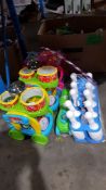 6 Items Ð 2 X Musical Trolly, 1 x Tea Set Trolly, 1 X Giant Bowling Set & 1 X Hula Hoop