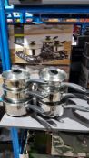 2 X 3 Piece Stainless Steel Saucepan Set