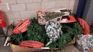 A Large Quantity Of Mixed Artificial Christmas Trees & 5 X Electronic Sleeps Before Christmas S...