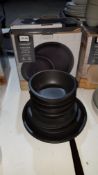 10 Piece Stoneware Matte Black Dinner Set