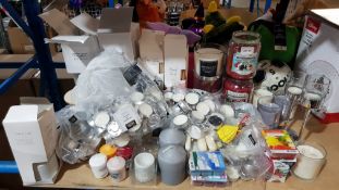A Large Quantity Of Mixed Candles / Reed Diffusers To Include Yankee Candle, Glade, Tealights &...