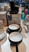 17 Piece Stoneware Liquorice Dinner Set