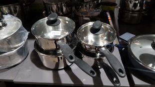 4 X Stainless Steel Saucepans