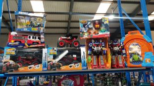 Contents Of Shelf Ð Approx 10 Items to Include 2 X Hot wheels Monster Truck, 3 X Adventure Fo...