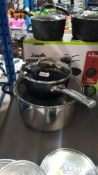2 Items Ð 1 X Large Stainless Steel Stock Pot & 1 X Forged Aluminium Saucepan