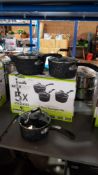 1 X Scoville Neverstick Toughened Aluminium 3 Piece Saucepan Set