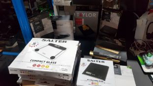 16 Items Ð To Include 4 X Salter Compact Glass Digital Bathroom Scales, Salter Arc Electronic...