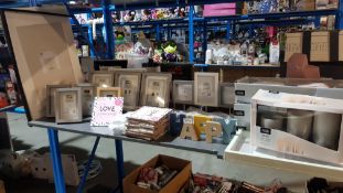 Contents Of Shelf Ð To Include Photo Frames, Happy Signs, Real wax 3 Silver Ombre LED Candles...