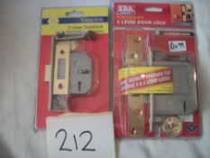 1 x 3 Lever Deadlock & ERA 5 Lever Door Lock