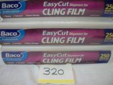 5 x Baco Cling Film 250 metres Dispenser ends are Damaged