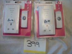 2 x Byron Wirefree Plug Through Door Chime Kit