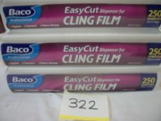 5 x Baco Cling Film 250 metres Dispenser ends are Damaged