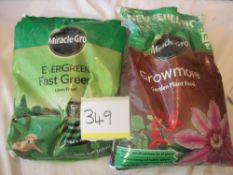 2 x Miracle-Gro Evergreen Fast Green Lawn Food & Growmore Plant Food