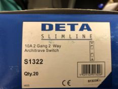 5X 10A 2 Gang 2 Way Architrave Switch
