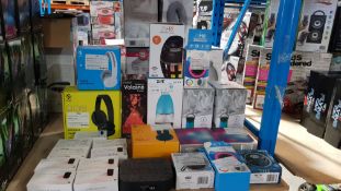 24 Items - Mixed Lot To Include He Lantern Flame Speaker, Swipe Wireless Headphones, He Lante...