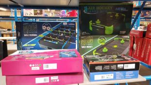 9 items - 3 X Neon Table Football, 2 x Mini Table Top Football, 2 X Neon Table Hockey & 2 X S...