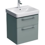 New Keramag Geberit Smyle 600mm Vanity Unit Two Drawers Light Gray. Rrp £474.39. 500.243.42.1 ...