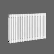 (O247) 600X812mm White Triple Panel Horizontal Colosseum Traditional Radiator. Rrp £541.99.Ma...