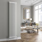 (O249) 2000X398mm White Double Panel Vertical Colosseum Traditional Radiator. Rrp £328.99.Ma...