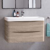 New & Boxed 800mm Austin Ii Light Oak Effect Built In Sink Drawer Unit - Wall Hung. Rrp £849....