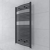 New (O216) 1200X600mm Towel Rail - 22mm, Anthracite Curved, 1200X600mm. 2039 Btu 598 Watt Outp...
