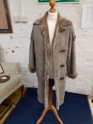 Retro Ladies Designer Sheepskin Duffle Coat