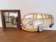 Retro Double Diamond Advertising Picture & Metal VW Campervan