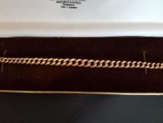 9ct Rose Gold Graduating Curb Link Bracelet