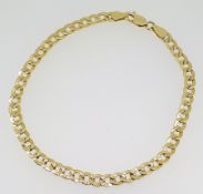 18ct (750) Yellow Gold Open Flat Curb Bracelet - 8