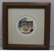 Linda Jane Smith Signed Cats Eating Shrimp Print