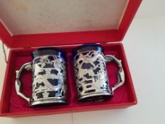 Vintage Japanese Chrome Tankards