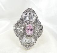 Beautiful Silver ring set with pink stone