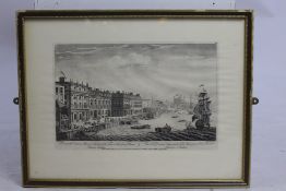 Print of Engraving The Thames London 18th c. Framed