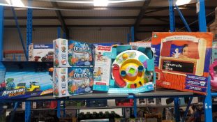 5 Items : 2 X Science Squad Aqua Critters, 1 X Fisher Price Enchanted Friends Learning Table, 1 X