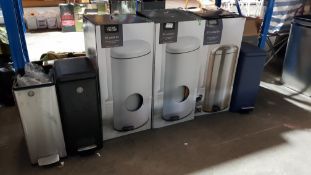 6 X Mixed Pedal Bins To Include 3 X 30L Pedal Bin
