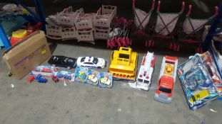 Approx 17 Items :m To Include Wooden Train Set, Adventure Force Digger & Fire Engine, 2 X Thomas &