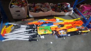 Approx 35 Items : To Include Nerf Guns, Light Sabres, Light & Sound Gun, Grip Bat & Pirate Sword