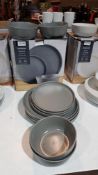 11 Piece Stoneware Speckled Dinner Set