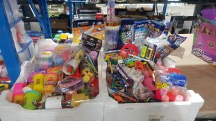 Contents Of 2 Containers : Large Quantity Of Craft / Stationary Items To Include PlayDoh, Paint, Cr