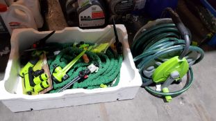 Garden Lot To Include Hose Reel, 5 Piece Jet Spray Gun & Arc Free sprinkler