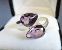 5.25 carat Amethyst Sterling Silver Ring